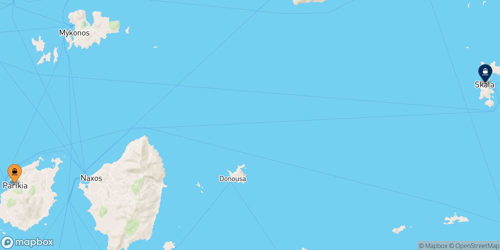 Mapa de la ruta Paros Patmos