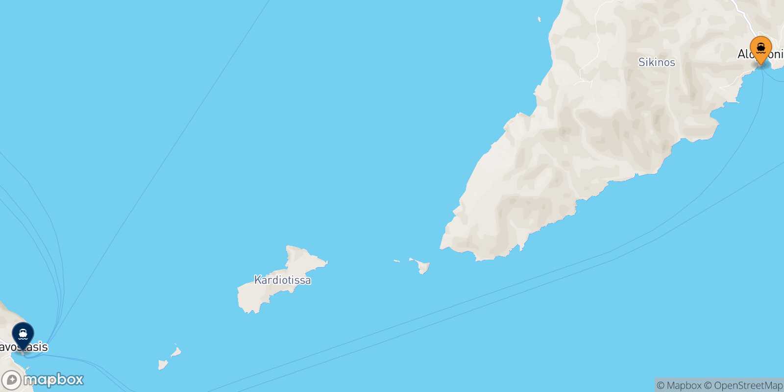Mapa de la ruta Sikinos Folegandros