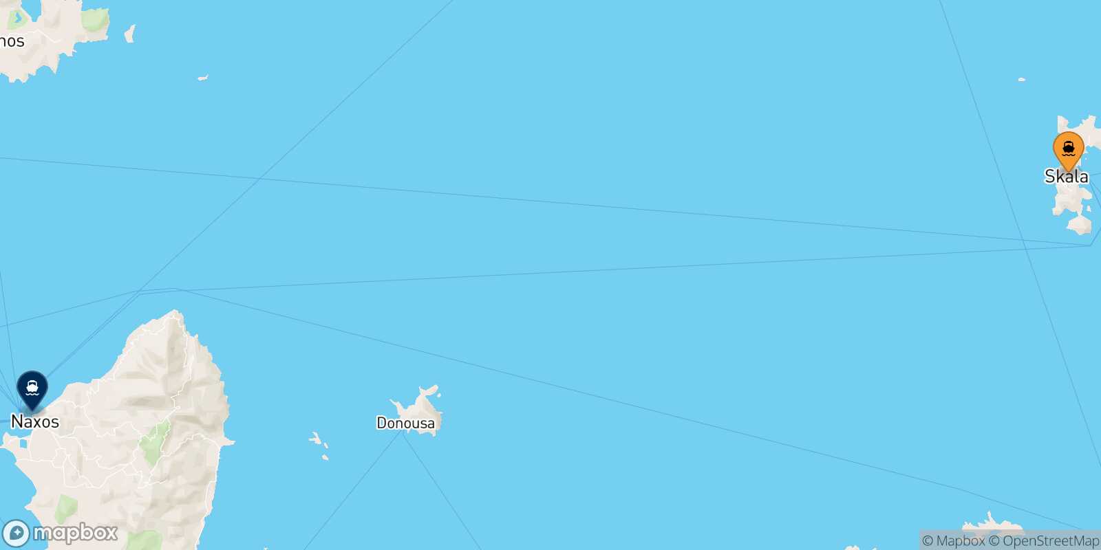 Mapa de la ruta Patmos Naxos