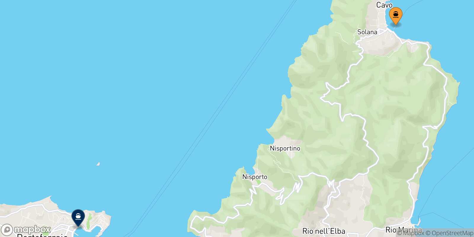 Mapa de la ruta Cavo Portoferraio
