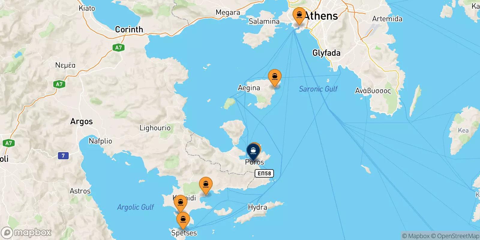 Ferries de Grecia a Hydra