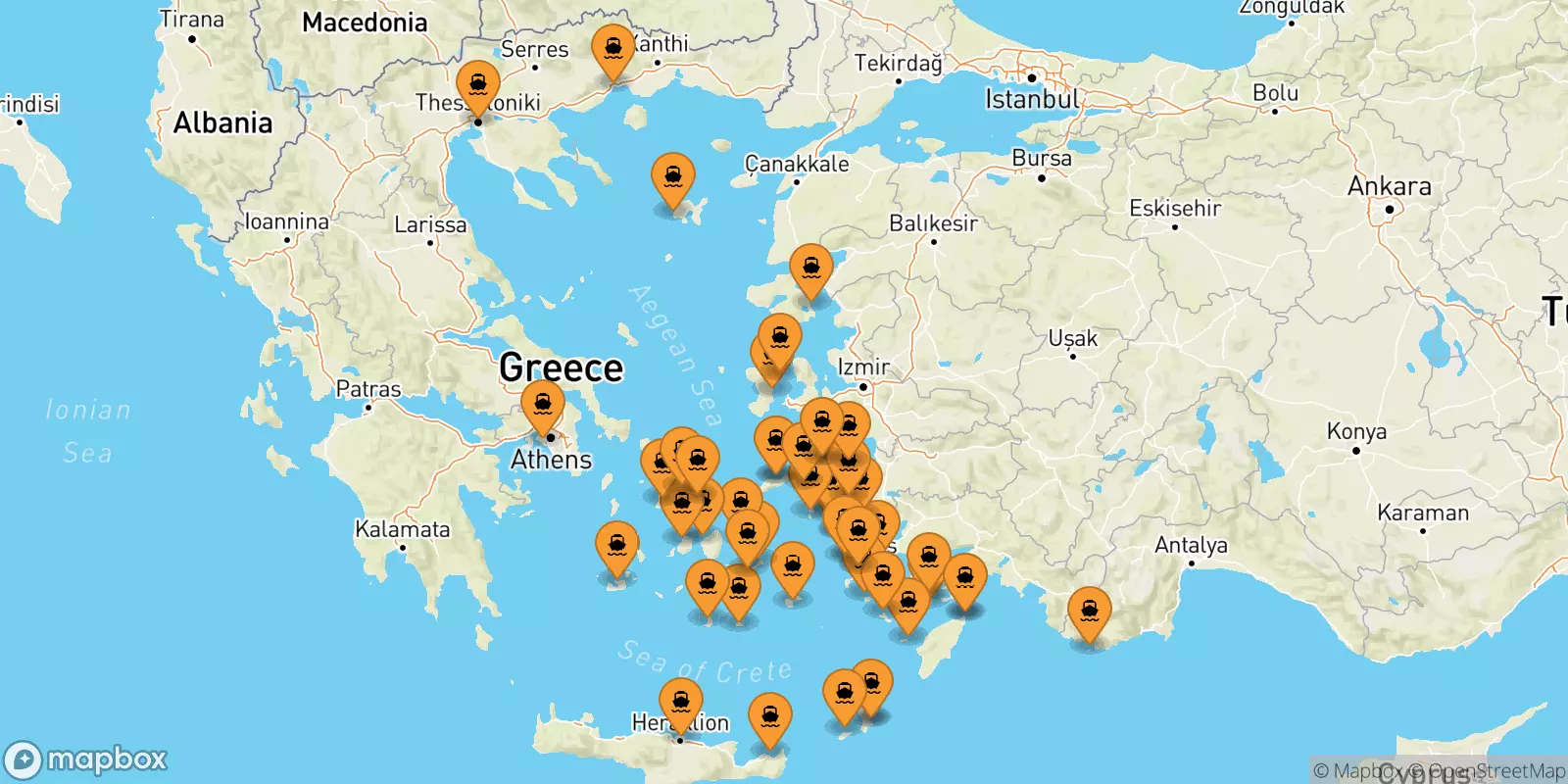 Ferries de Grecia a Dodecaneso