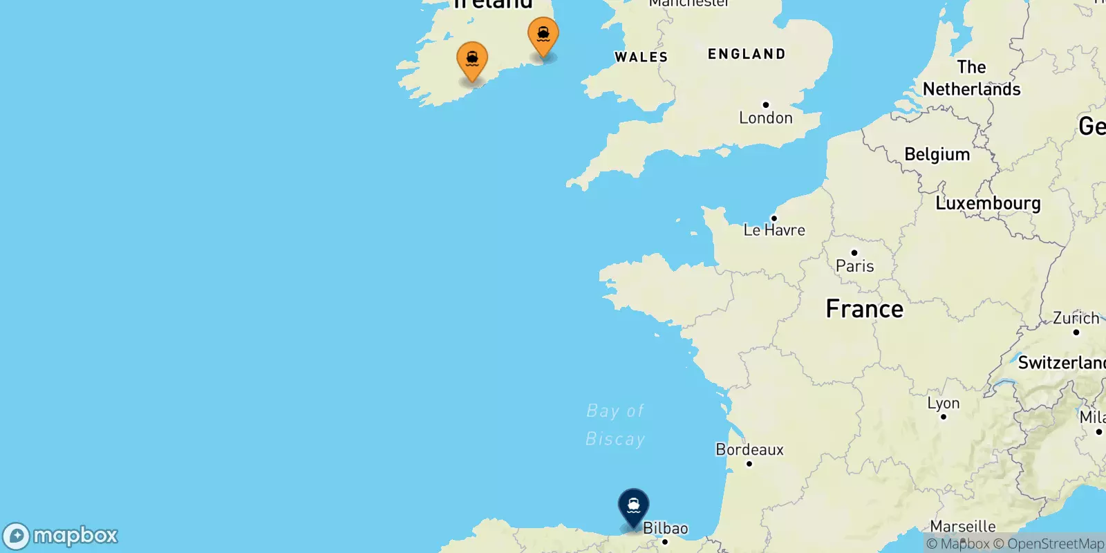 Ferries de Irlanda a Santander