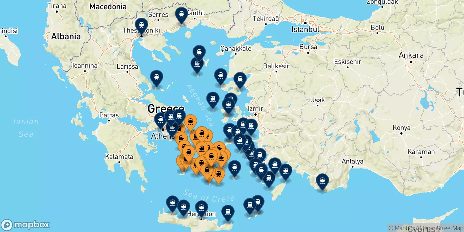 Ferries de Las Cicladas a Grecia