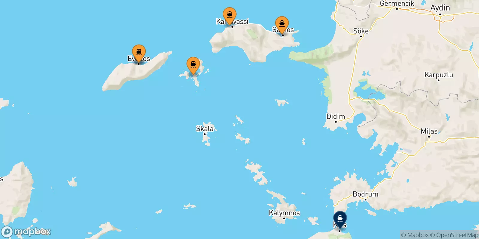 Ferries de Islas Del Egeo a Kos