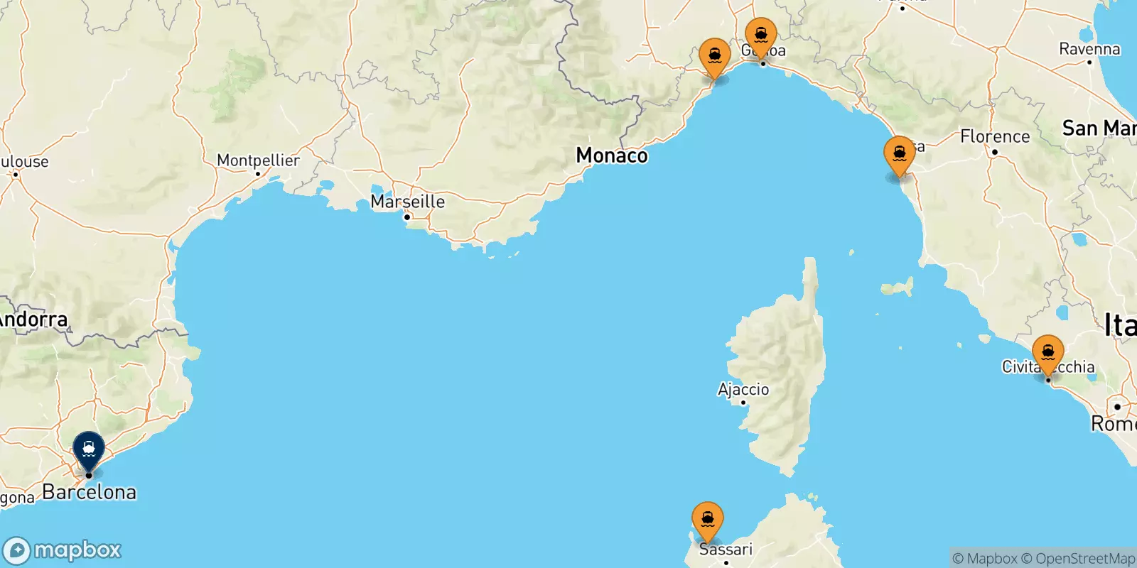 Ferries de Italia a Barcelona