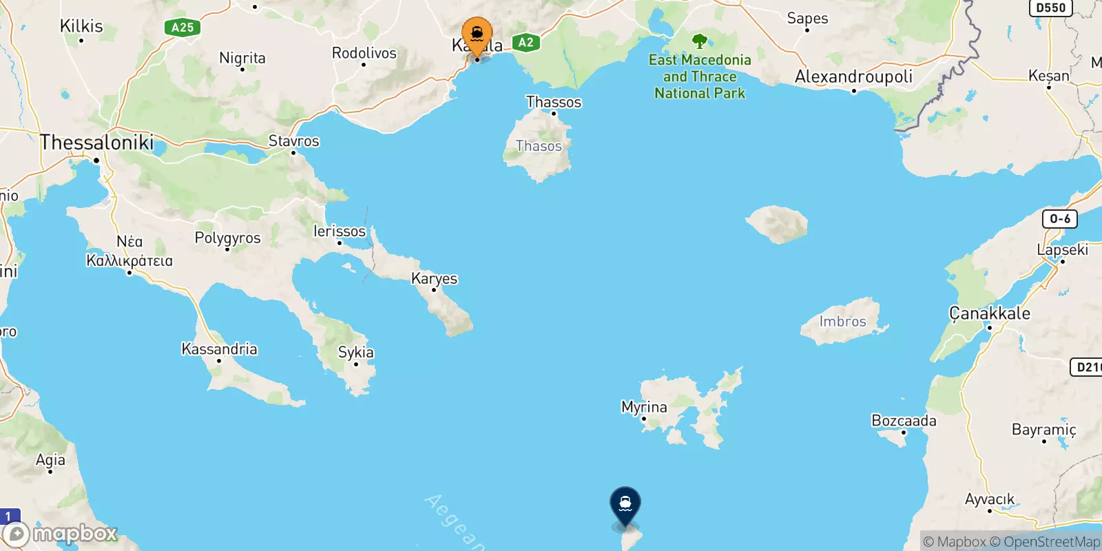 Ferries de Kavala a Agios Efstratios