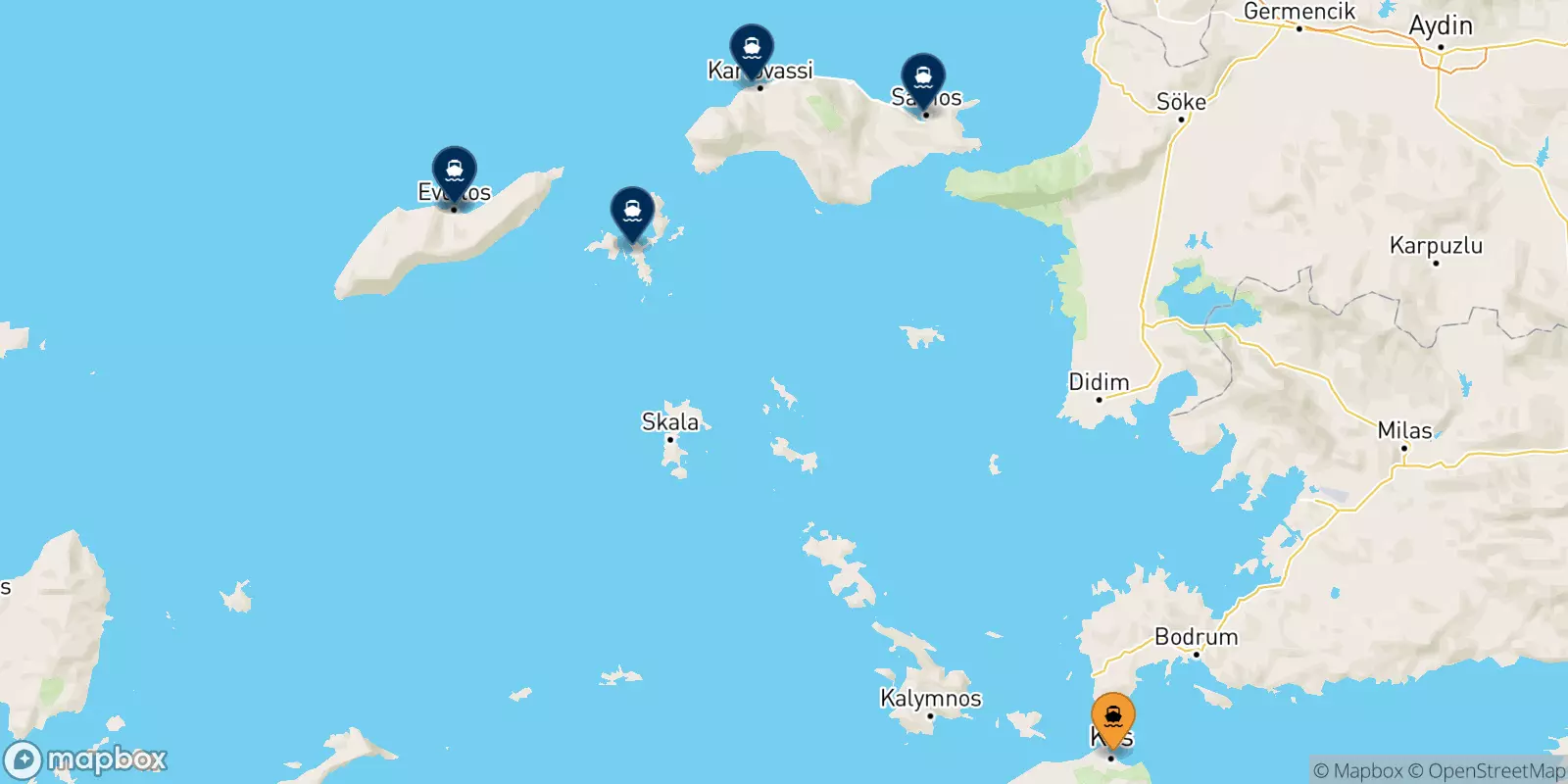 Ferries de Kos a Islas Del Egeo