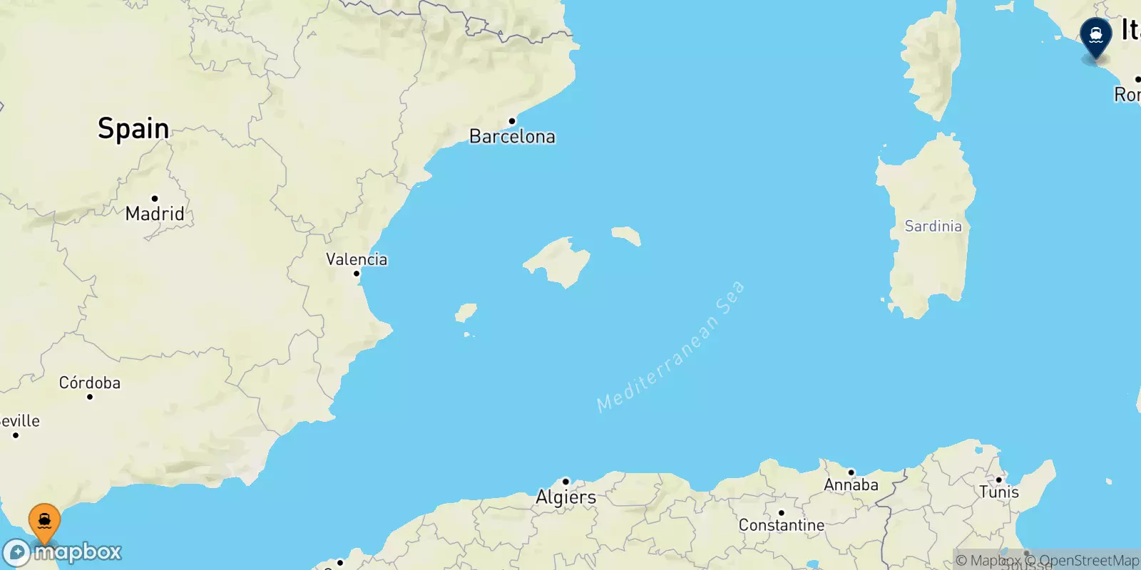 Ferries de Marruecos a Civitavecchia