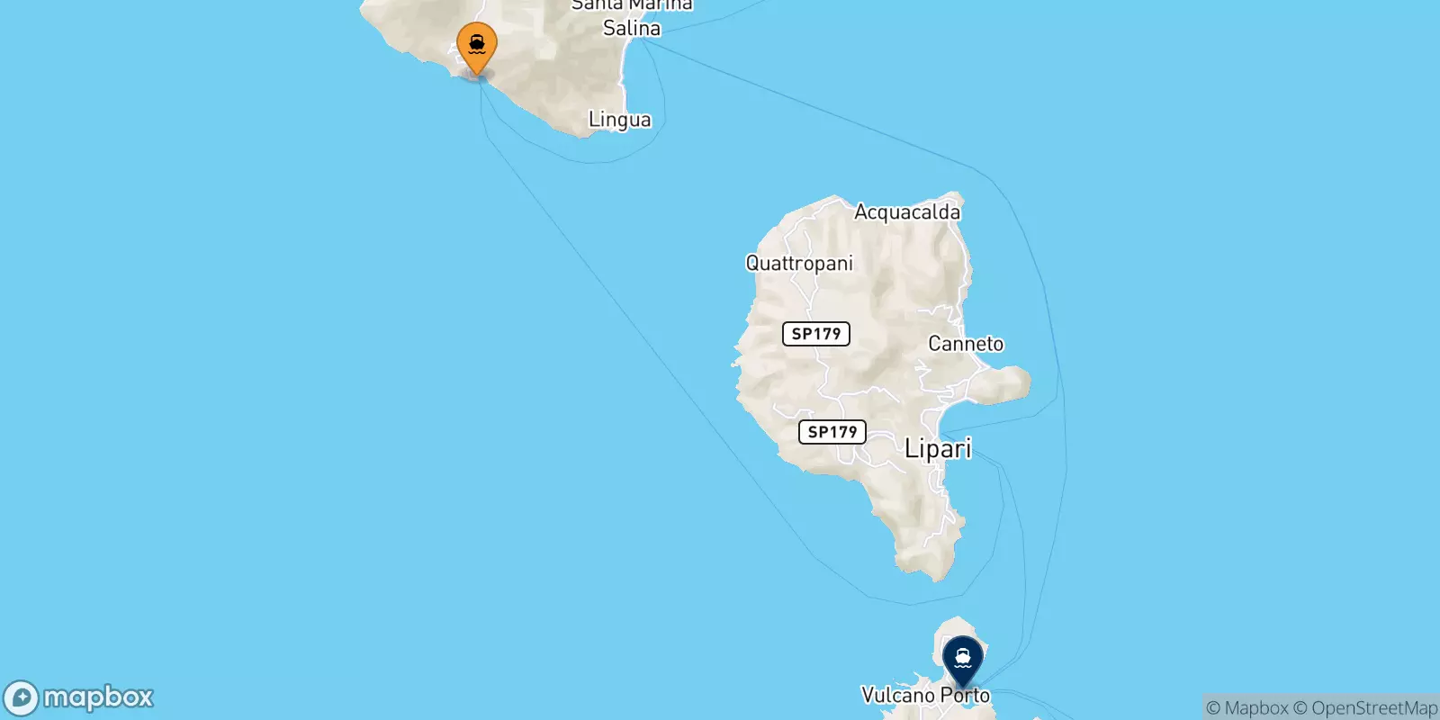 Ferries de Rinella (Salina) a Vulcano