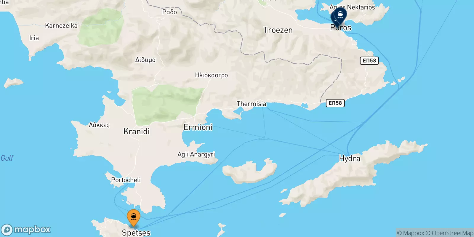 Ferries de Spetses a Islas Sarónicas