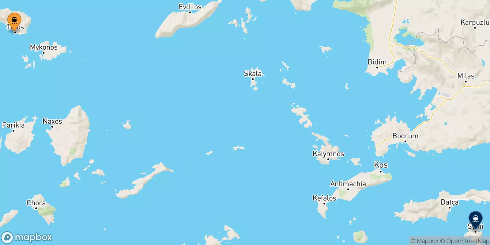 Ferries de Tinos a Symi