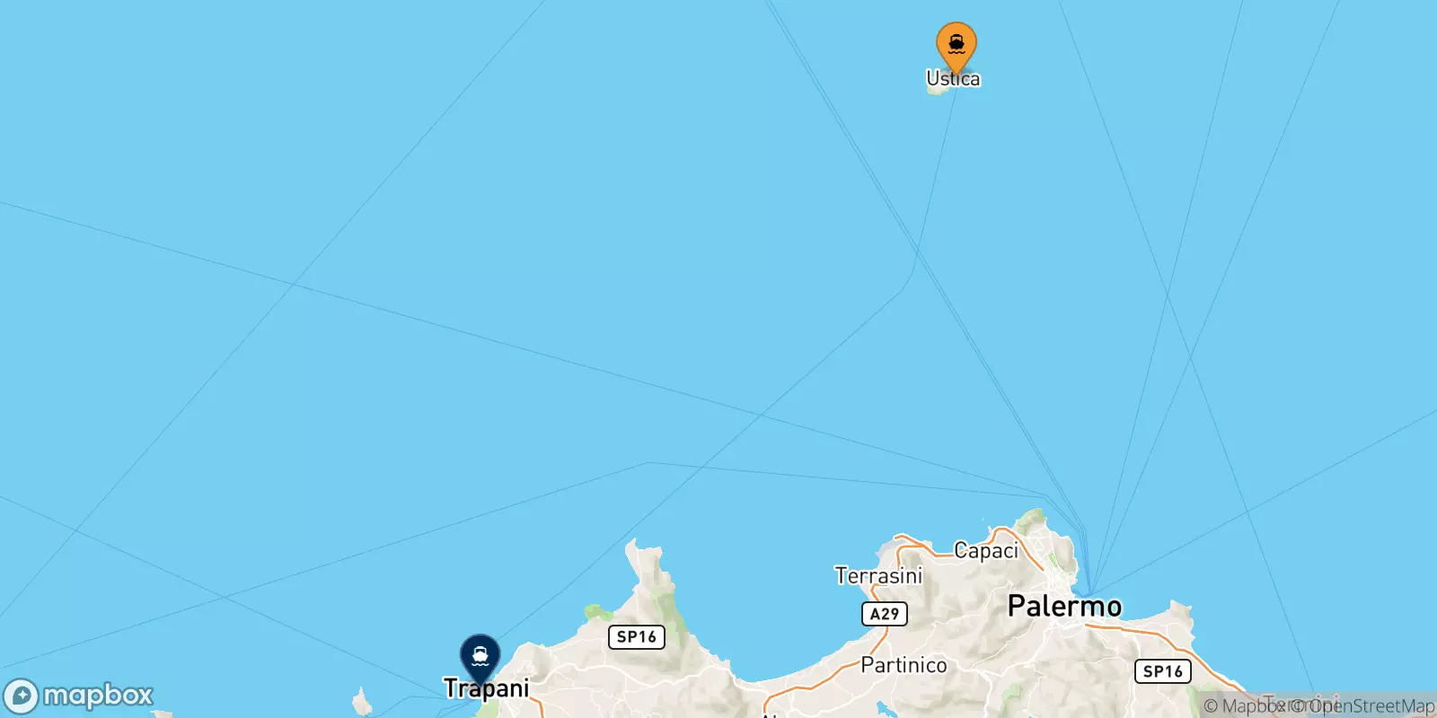 Ferries de Ustica a Trapani