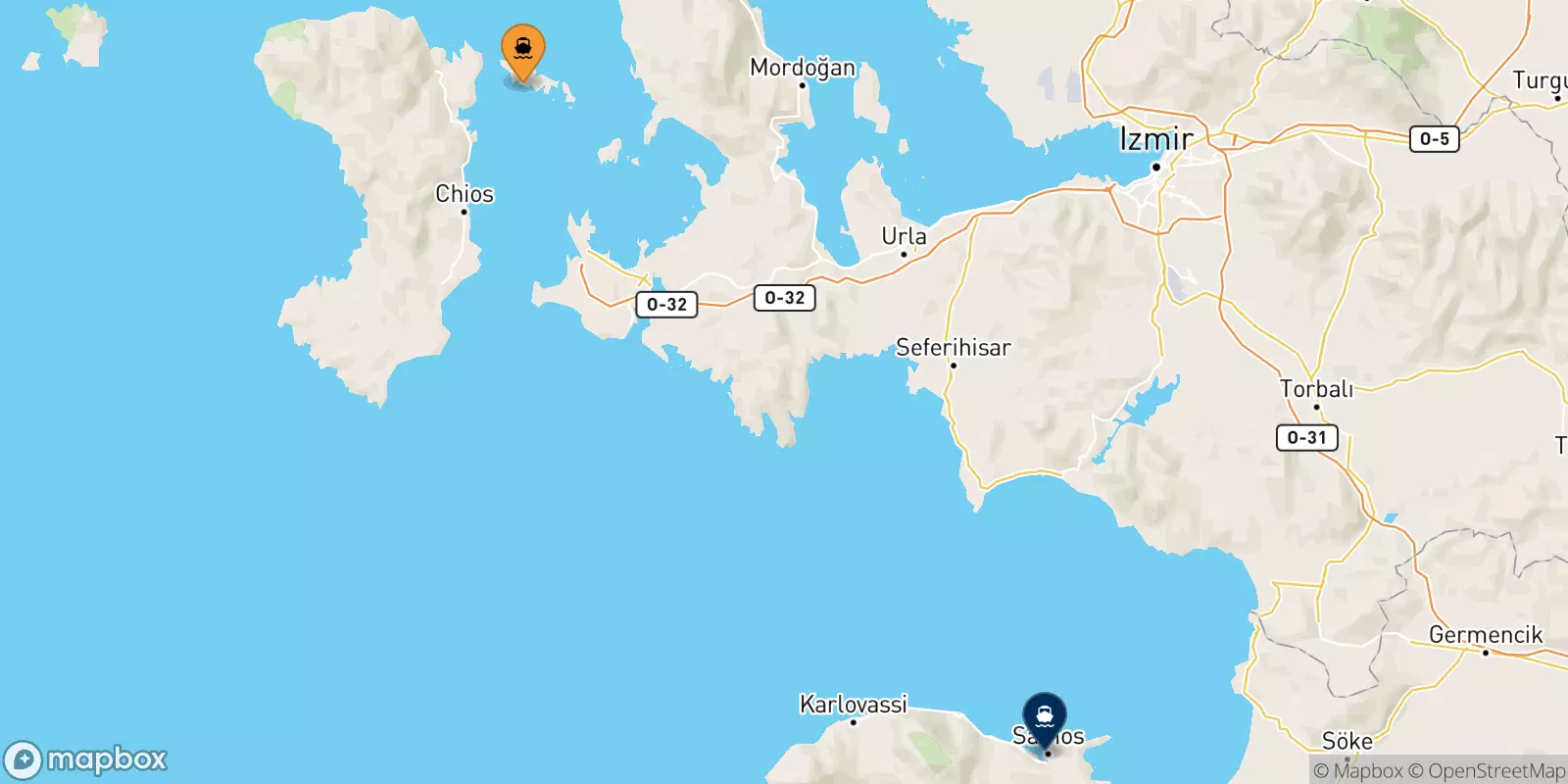 Ferries de Inousses a Vathi (Samos)