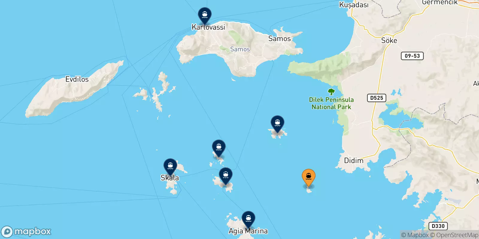 Ferries de Farmakonisi a Grecia