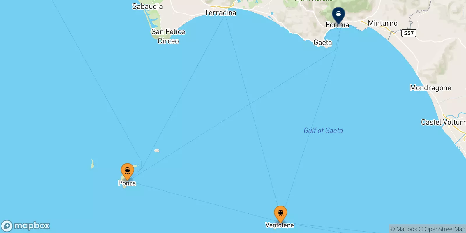 Ferries de Islas Pontinas a Formia