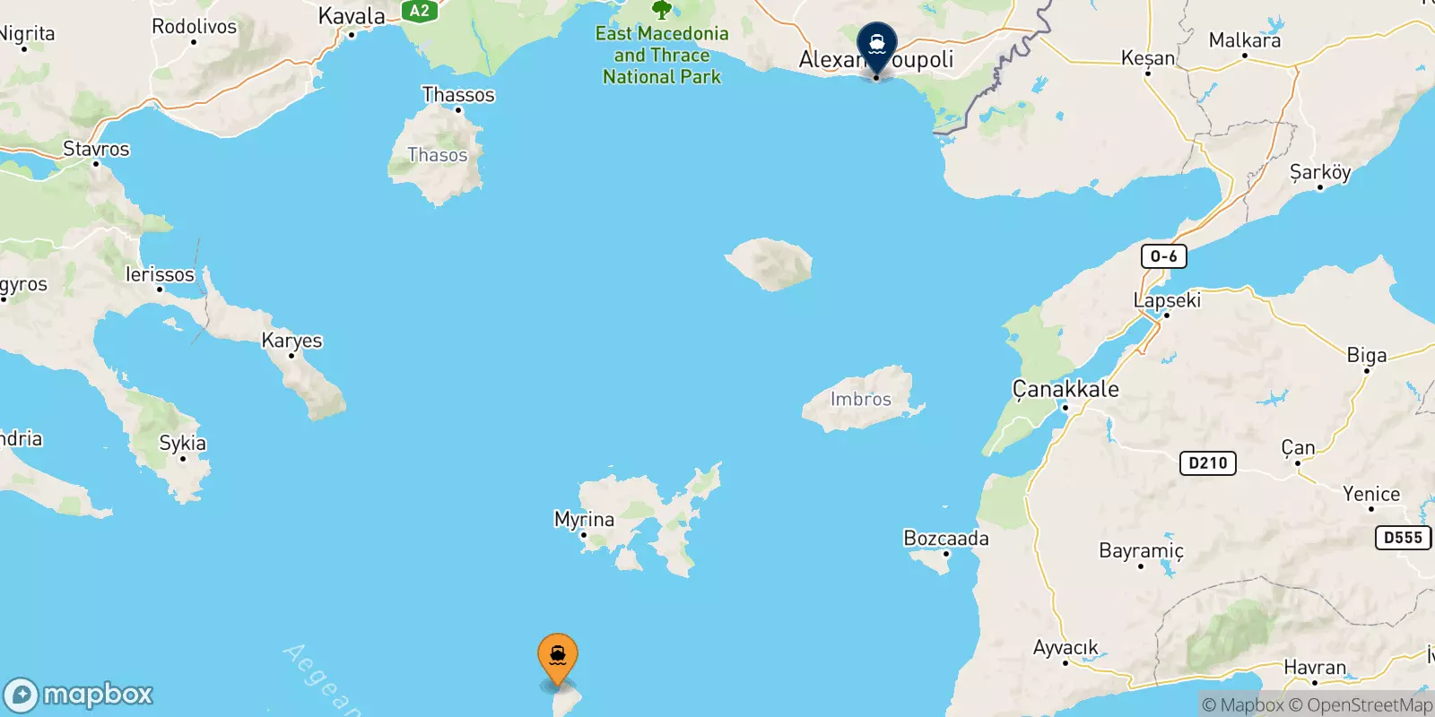 Ferries de Agios Efstratios a Alexandroupoli