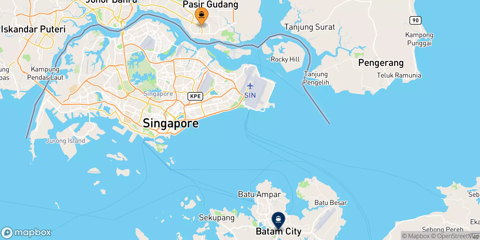 Ferries de Pasir Gudang a Batam